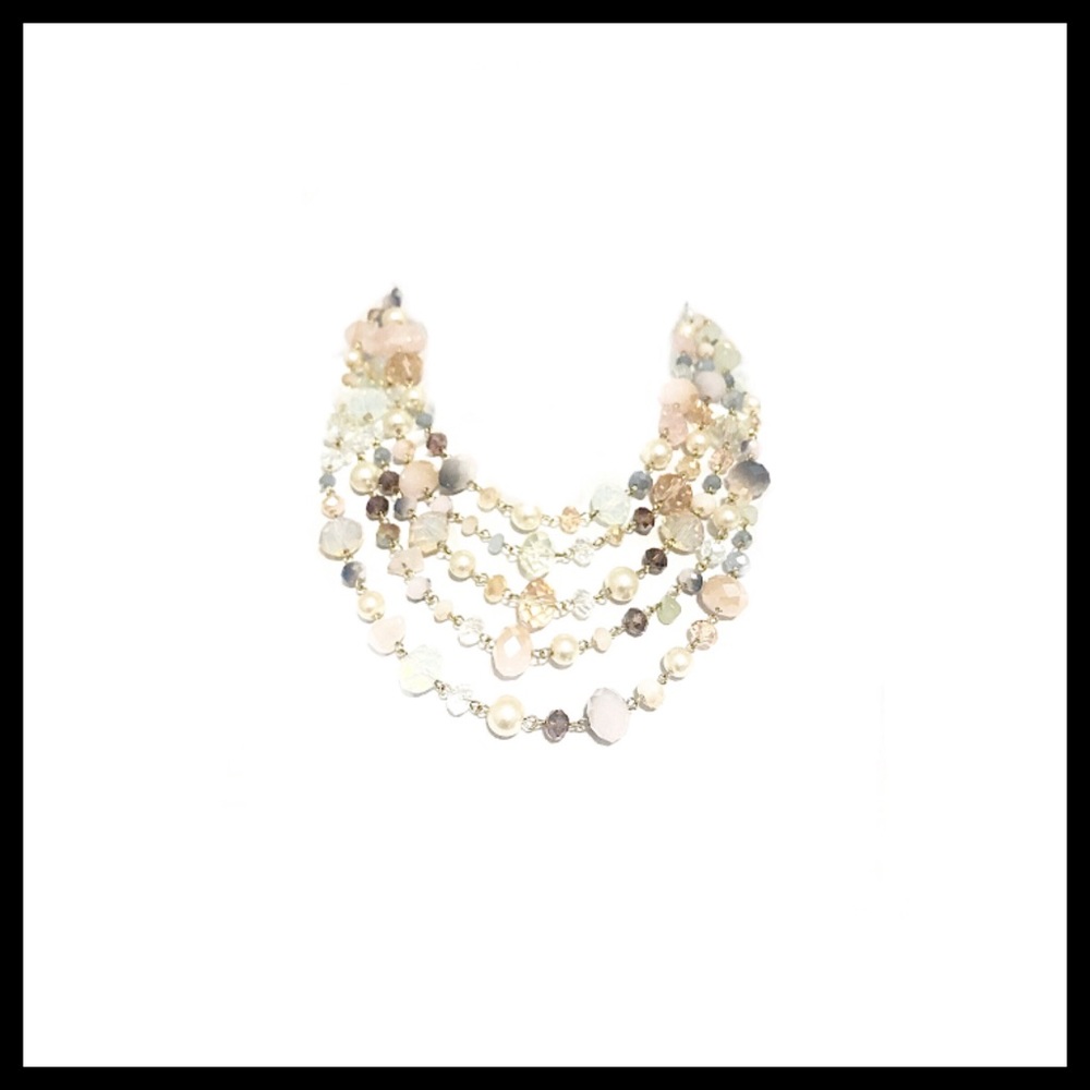 🚫 SOLD • 🆕 CORALEE • LAYERED PEARL & STONE NECKLACE